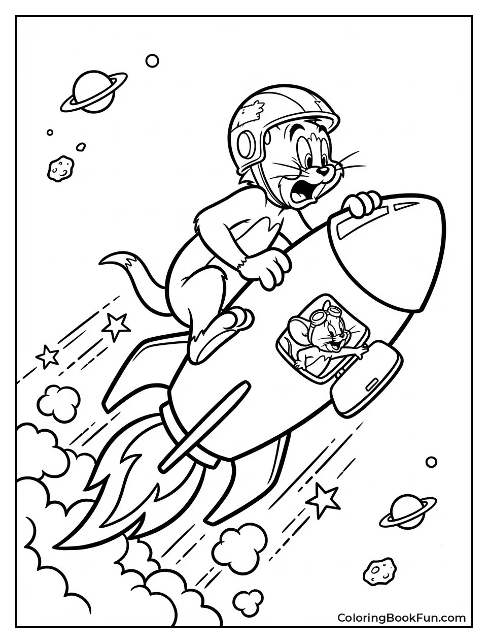 Tom Rides Fiery Rocket