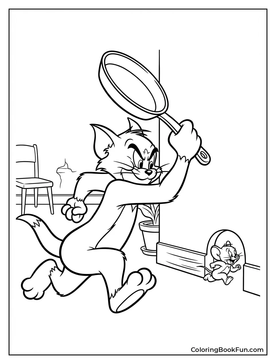 Tom Swings Pan at Jerry