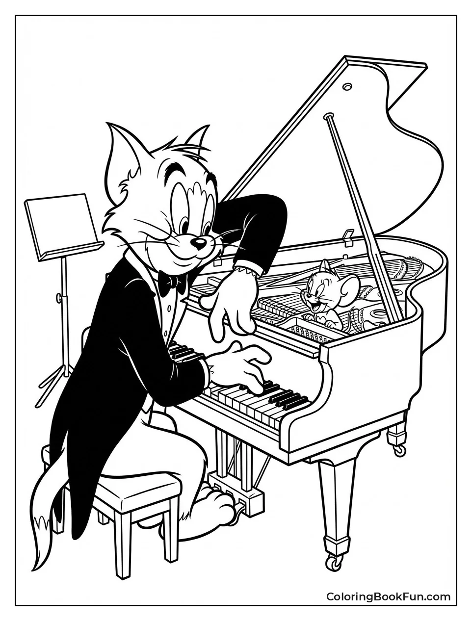 Tom Plays Piano Hides Jerry