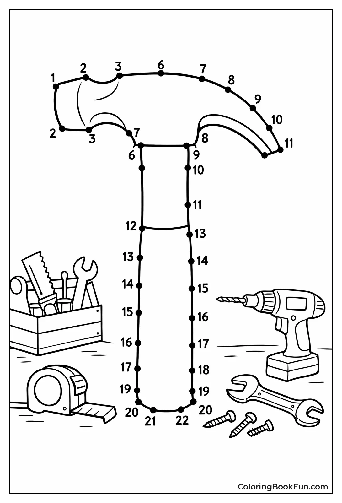 Connect Dots Hammer Shape