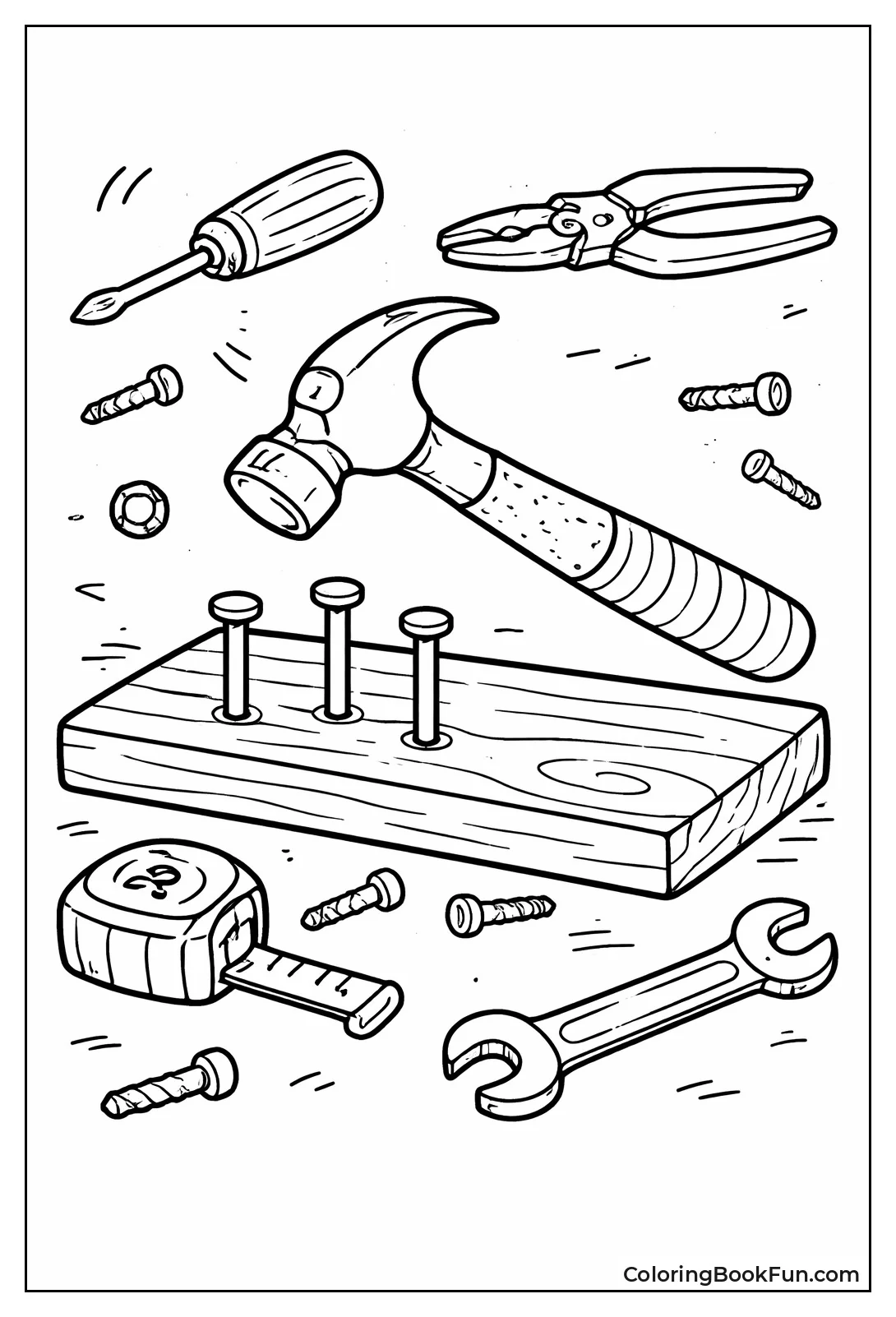 Hammer over Nails Board