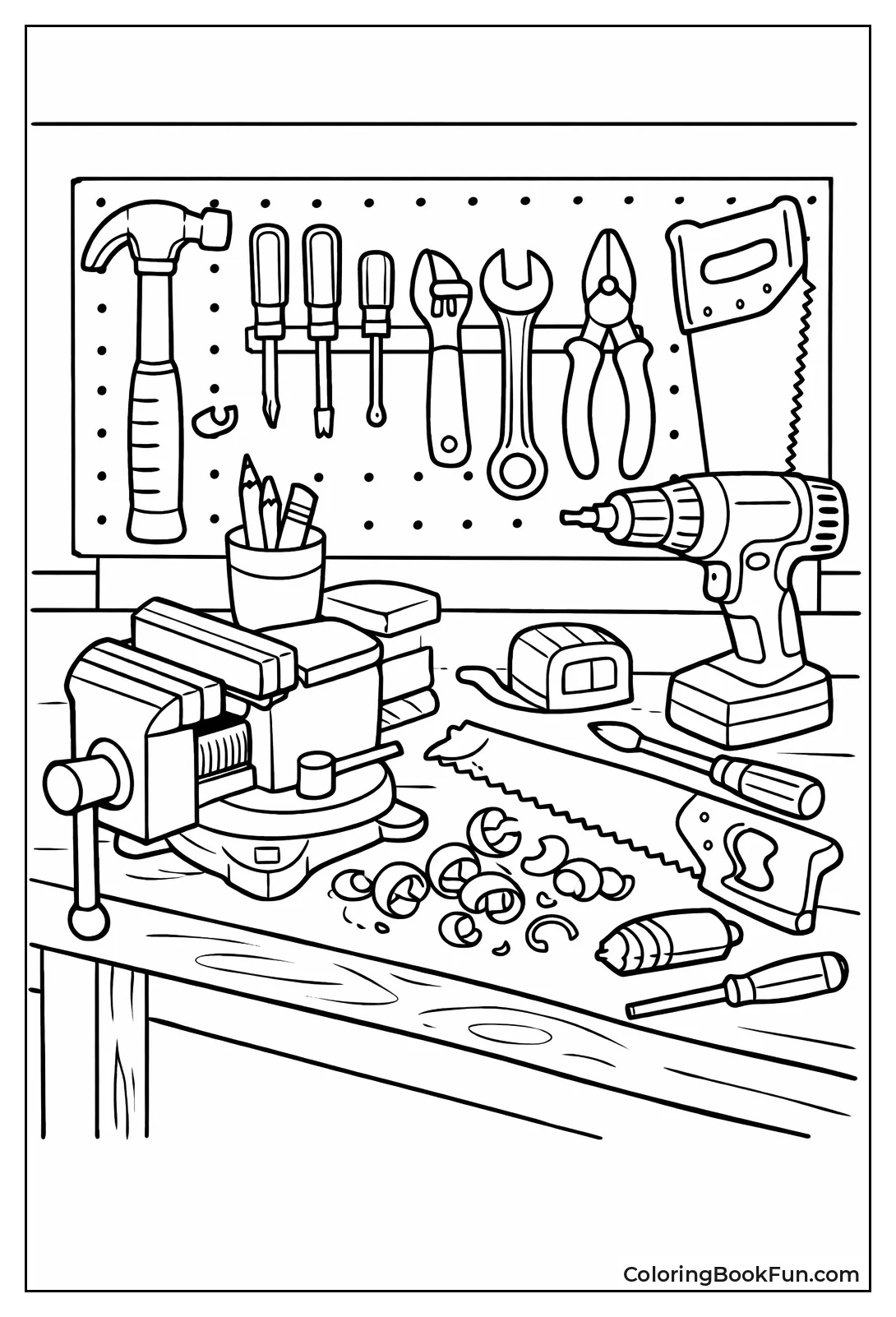 Carpenter Workbench with Tools