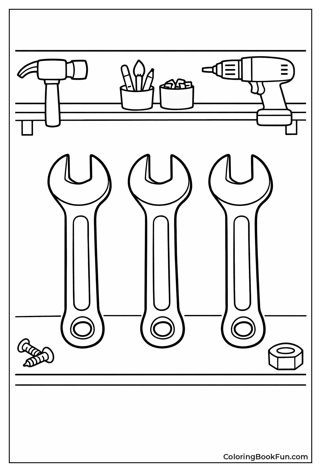 Three Matching Wrenches Line