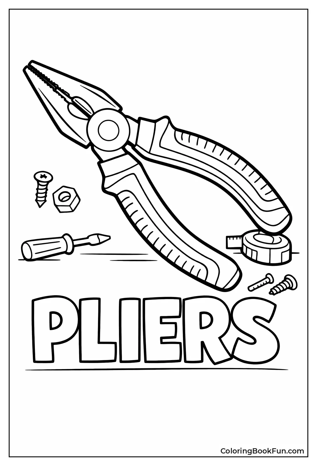 Pliers Flashcard with Label