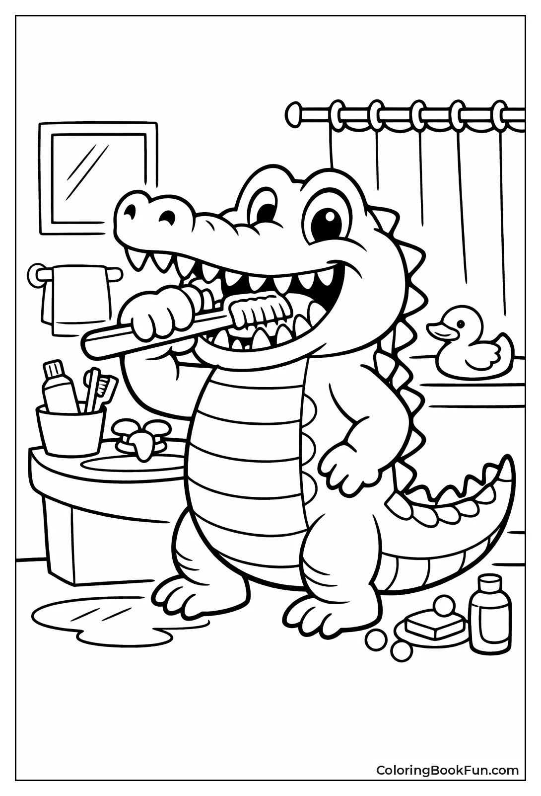 Crocodile Brushing Big Teeth