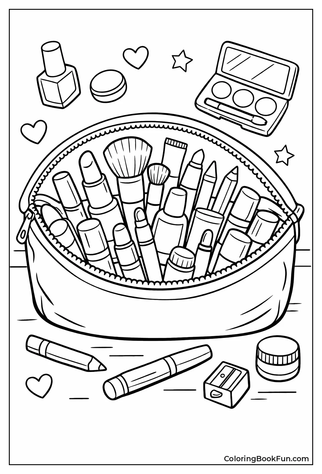 Overflowing Open Makeup Bag