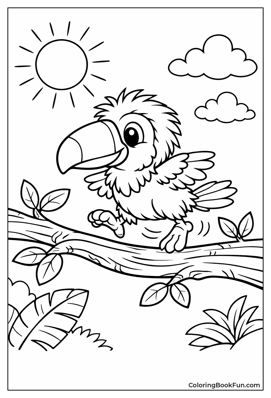 Juvenile Toucan Hops Branch