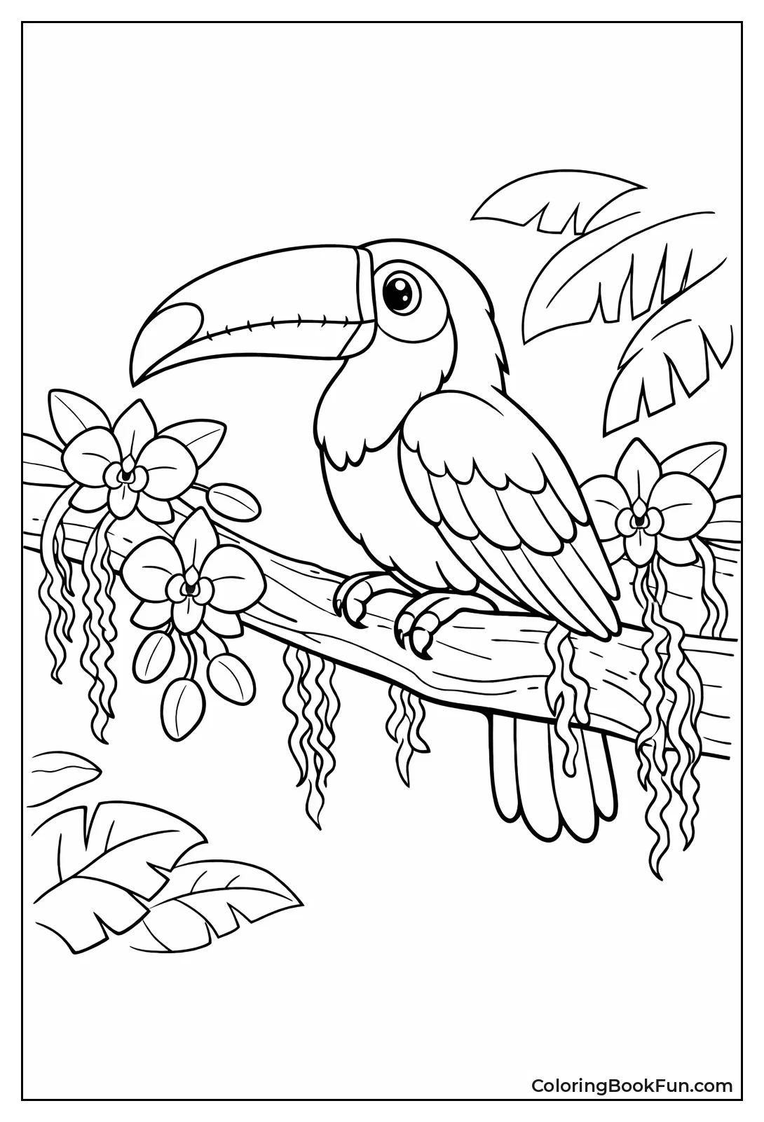 Toucan on Orchid Branch