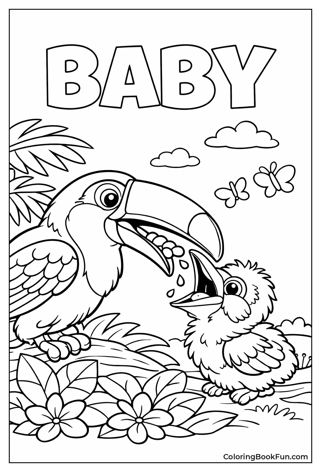 Parent Feeds Toucan Chick