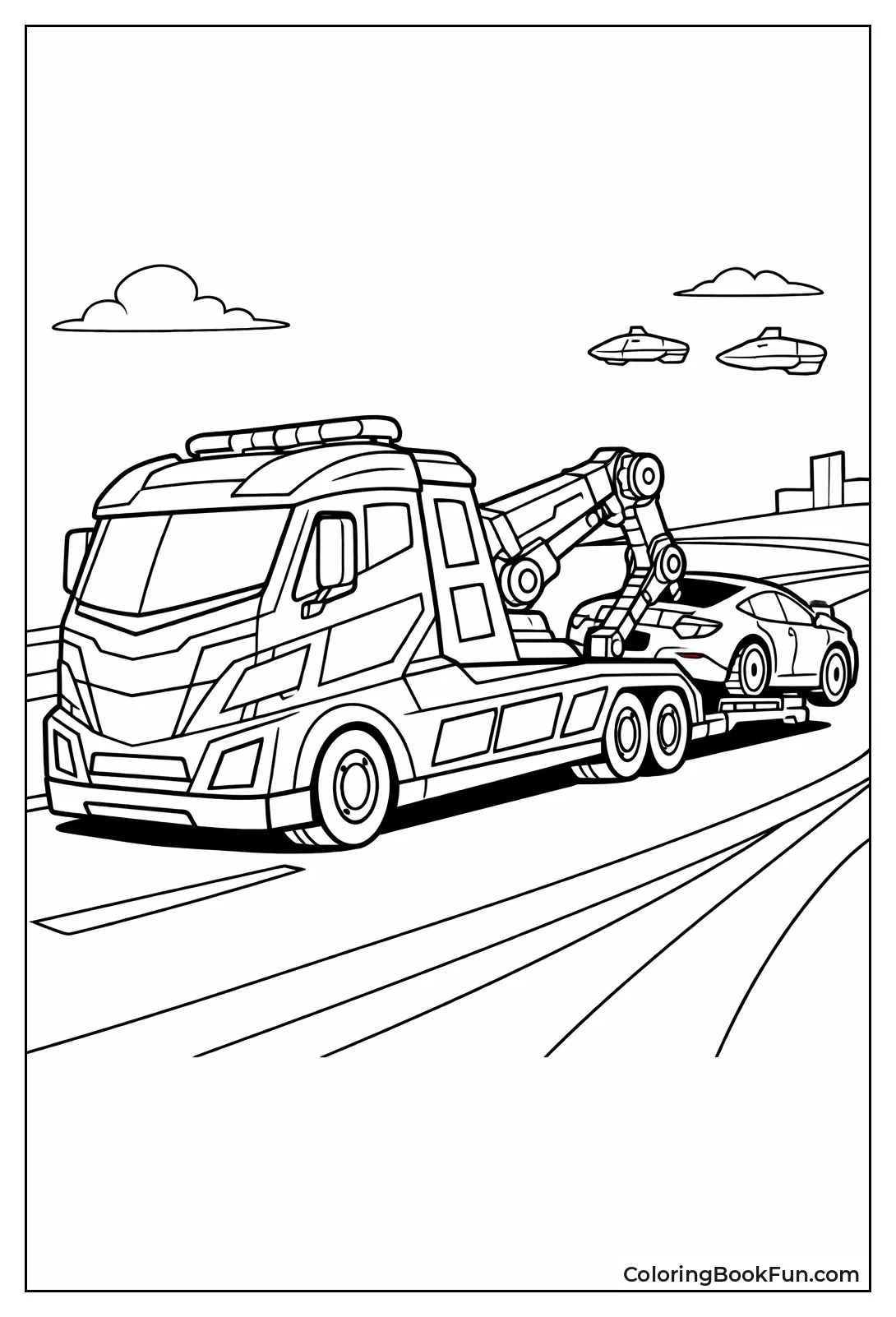 Futuristic Electric Tow Truck