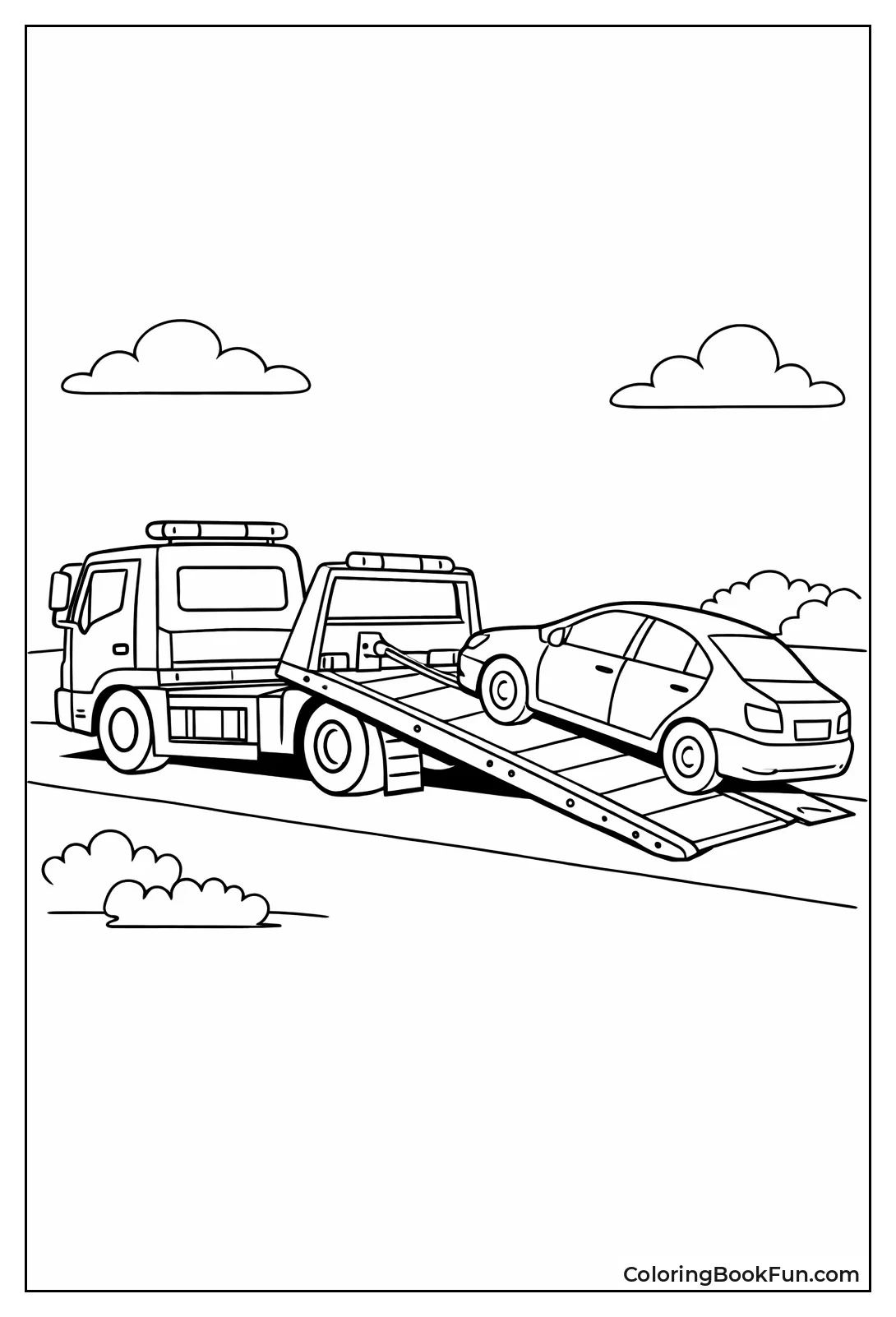 Modern Flatbed Loads Sedan