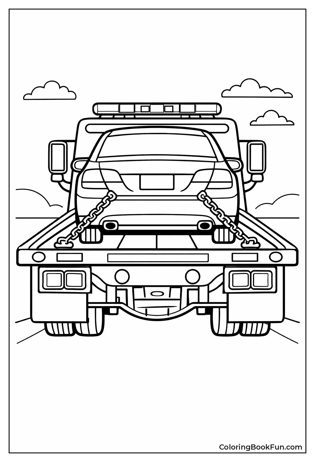 Tow Truck with Loaded Car