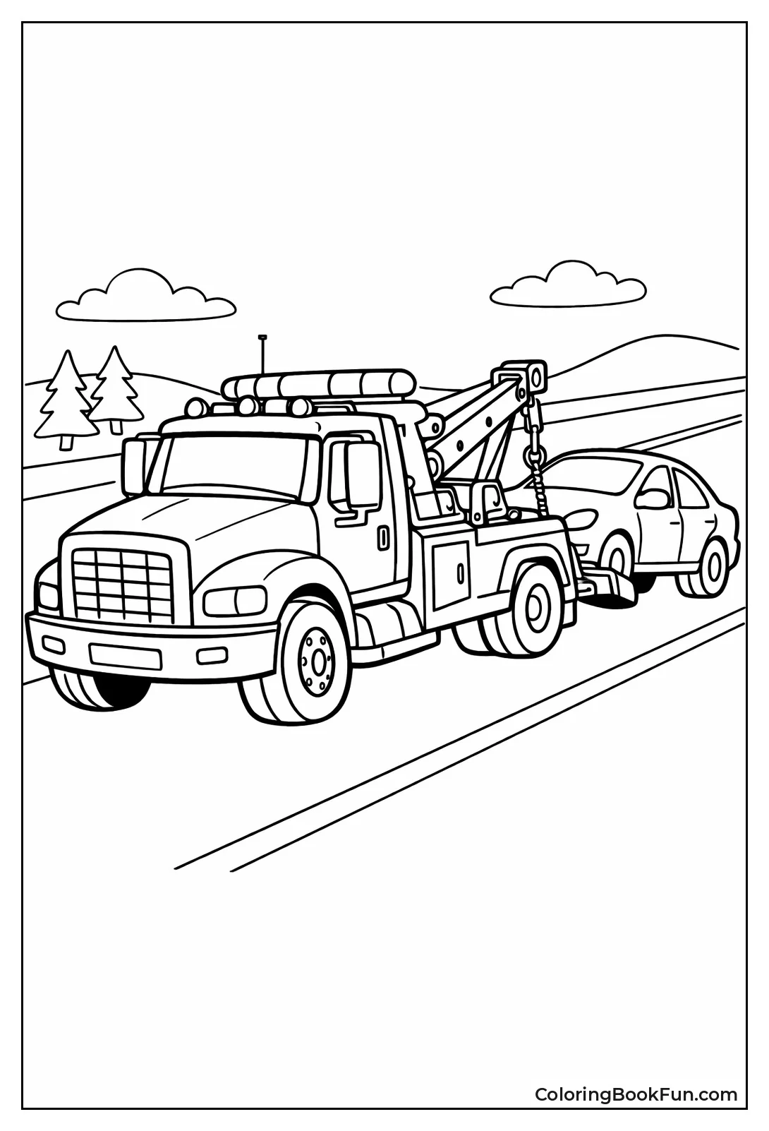 Tow Truck Pulling Broken Car