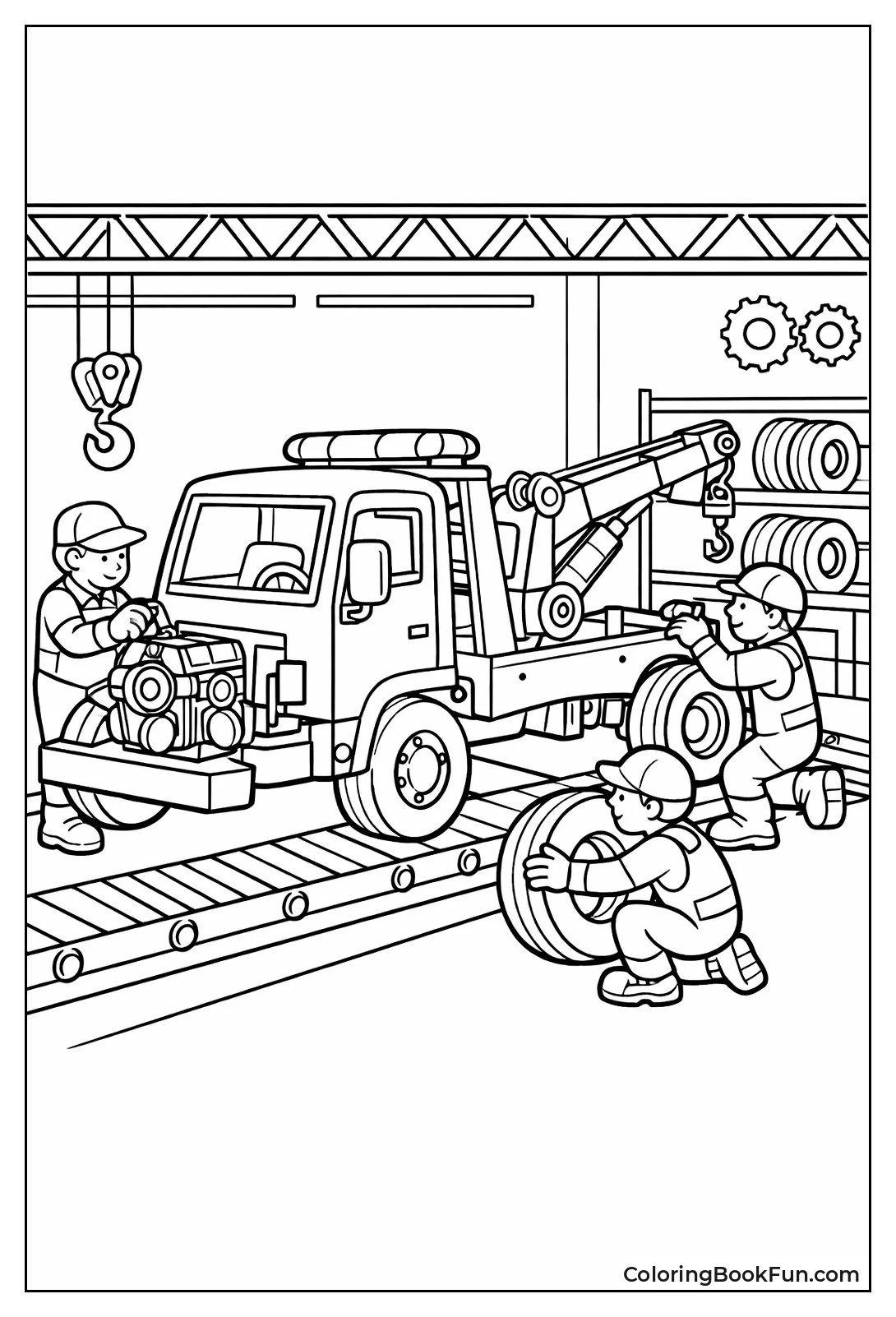 Factory Building Tow Truck