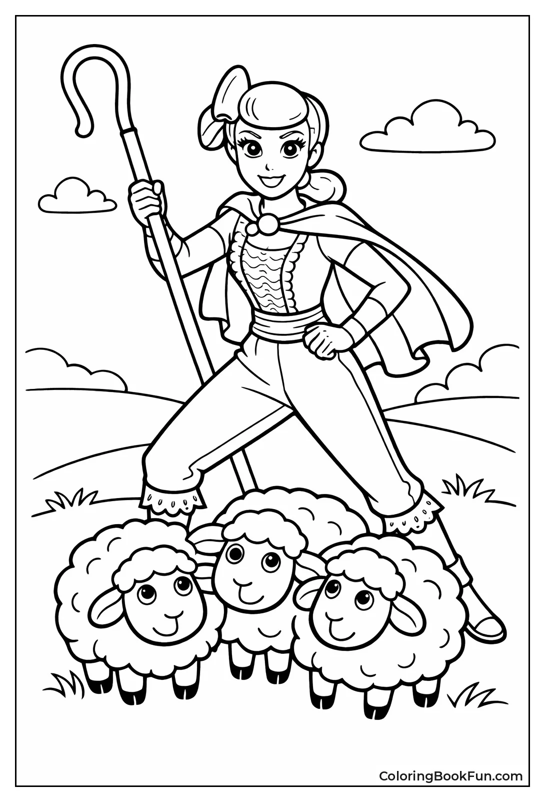 Bo Peep Holds Shepherd Staff