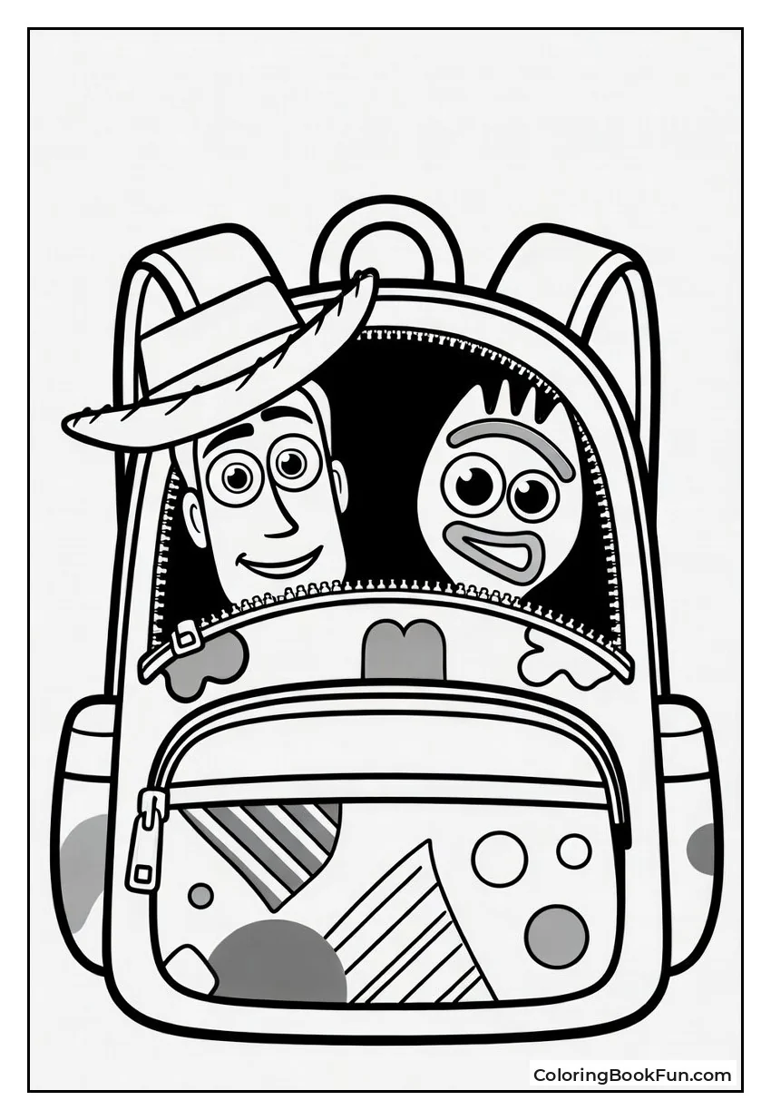 Toys Peek from Backpack