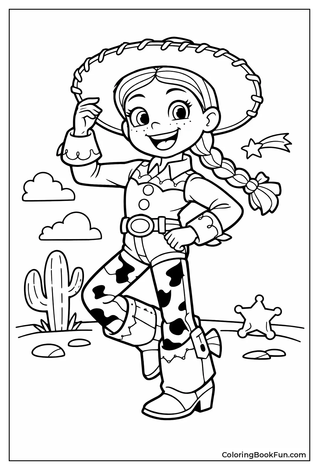 Cheerful Jessie Wears Cowgirl Hat