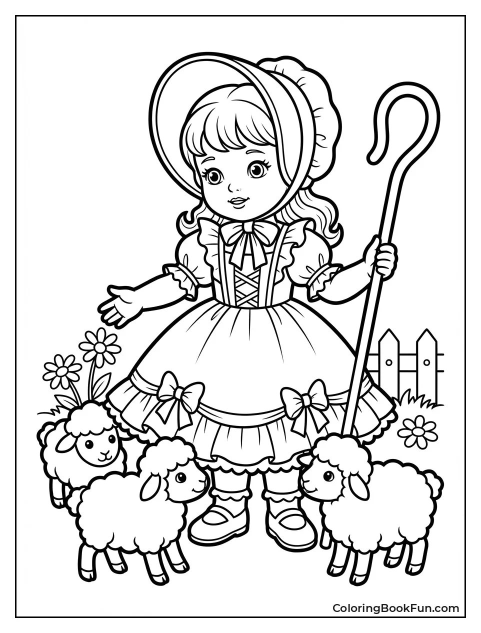 Bo Peep Holds Her Sheep