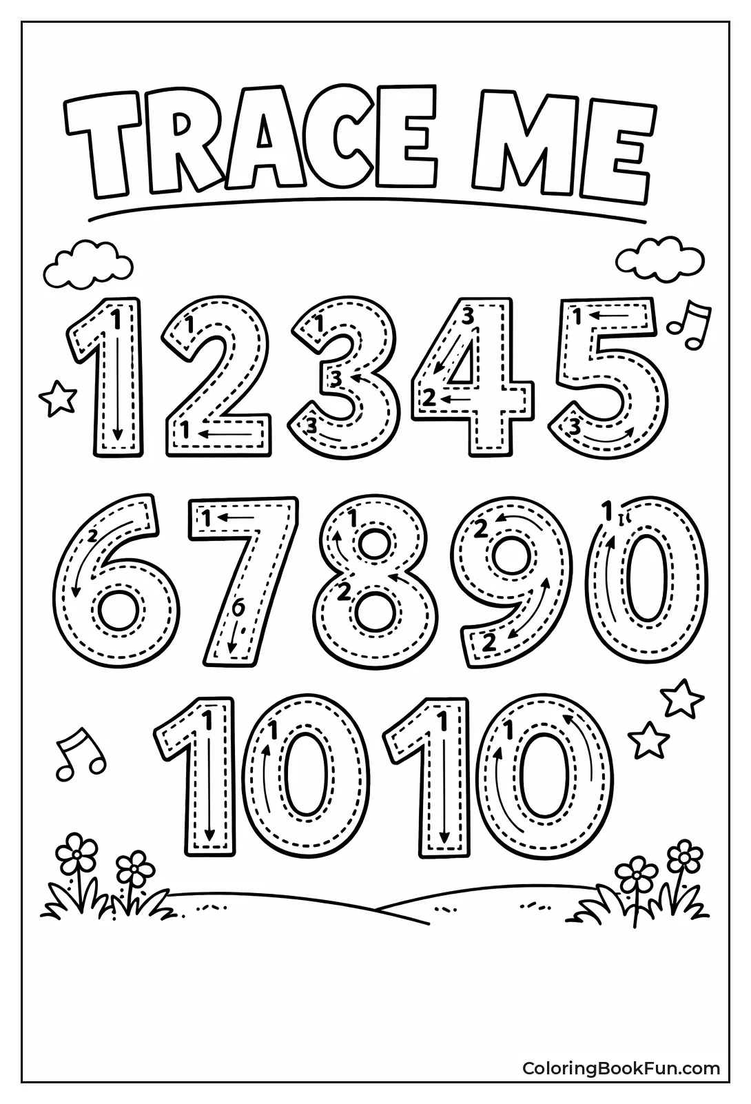 Jumbo Numbers with Tracing Lines