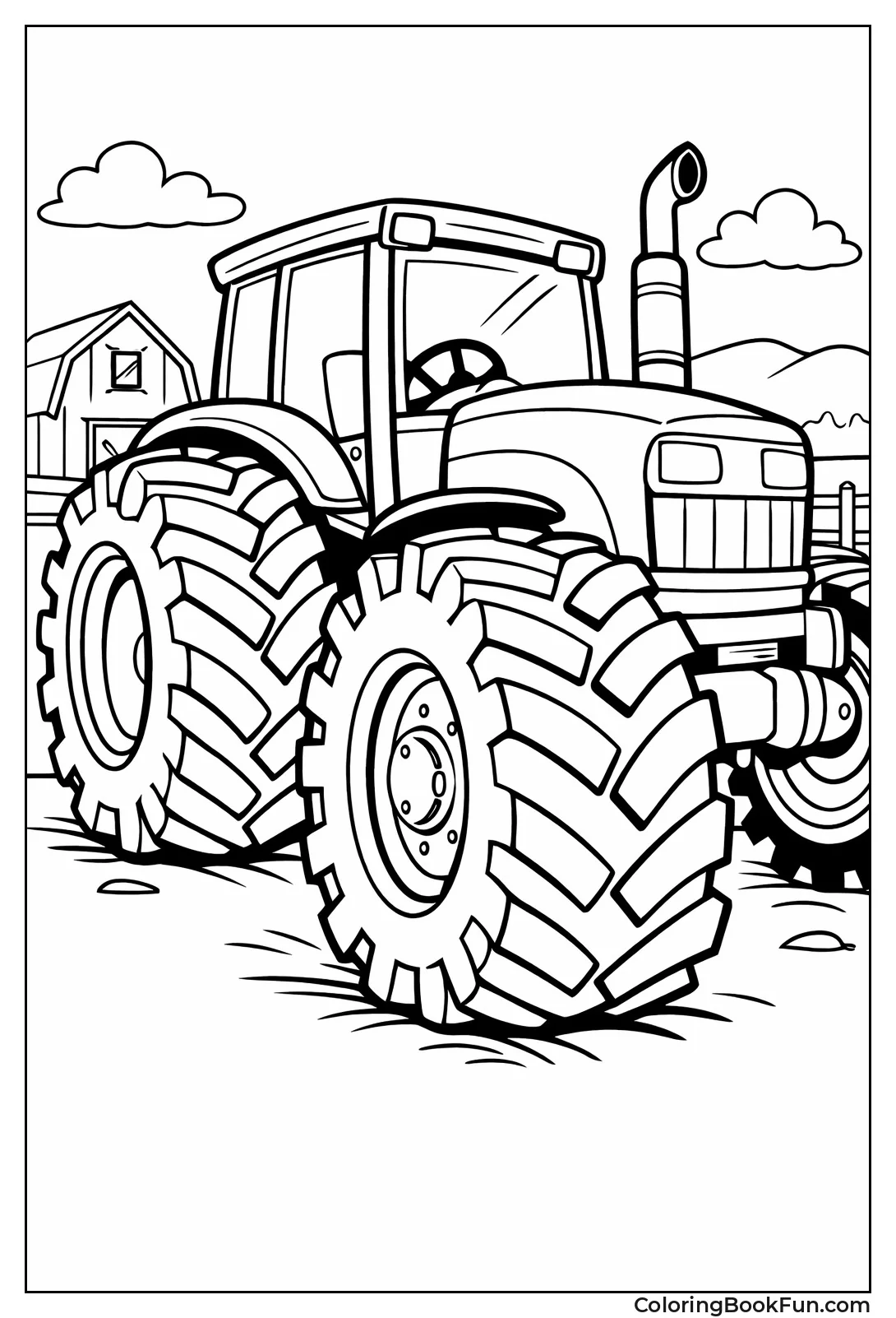 Big Tractor Tire Closeup