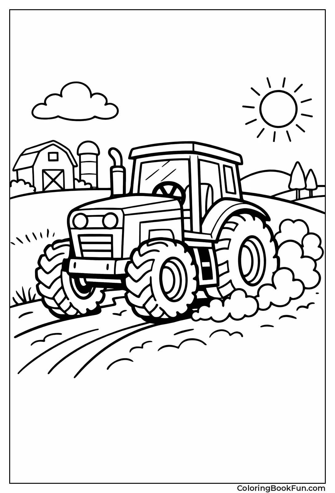 Tractor on Dusty Path