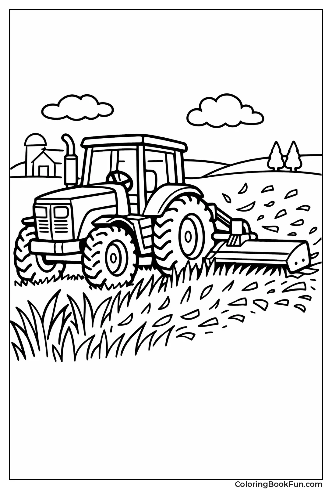 Tractor Mowing Tall Grass