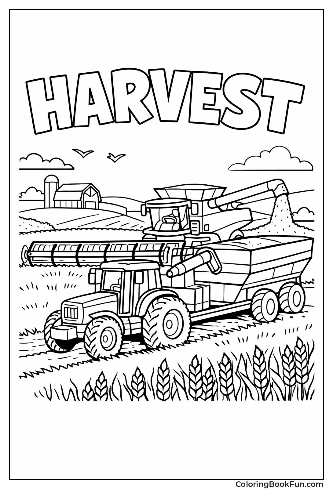 Tractor Hauling Grain Cart