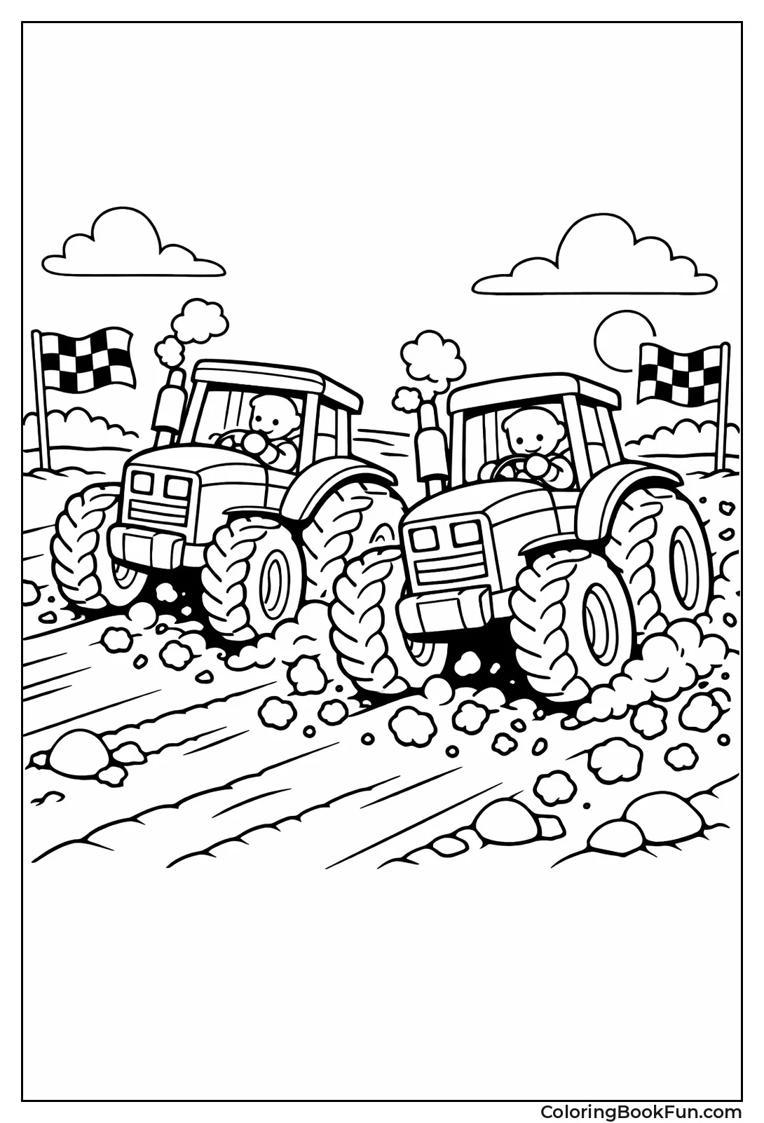 Tractors Racing Mud Track