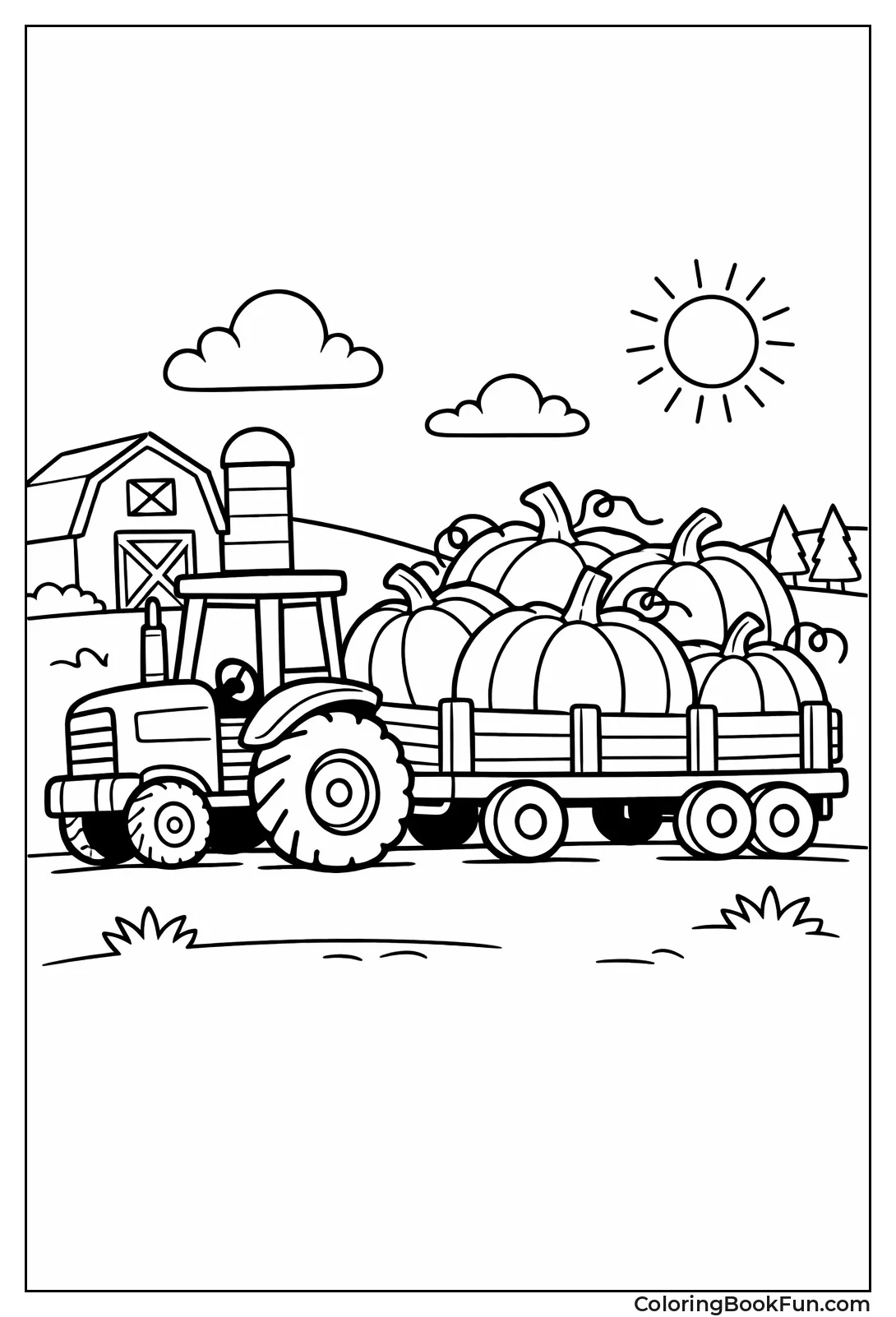 Tractor Hauling Pumpkins