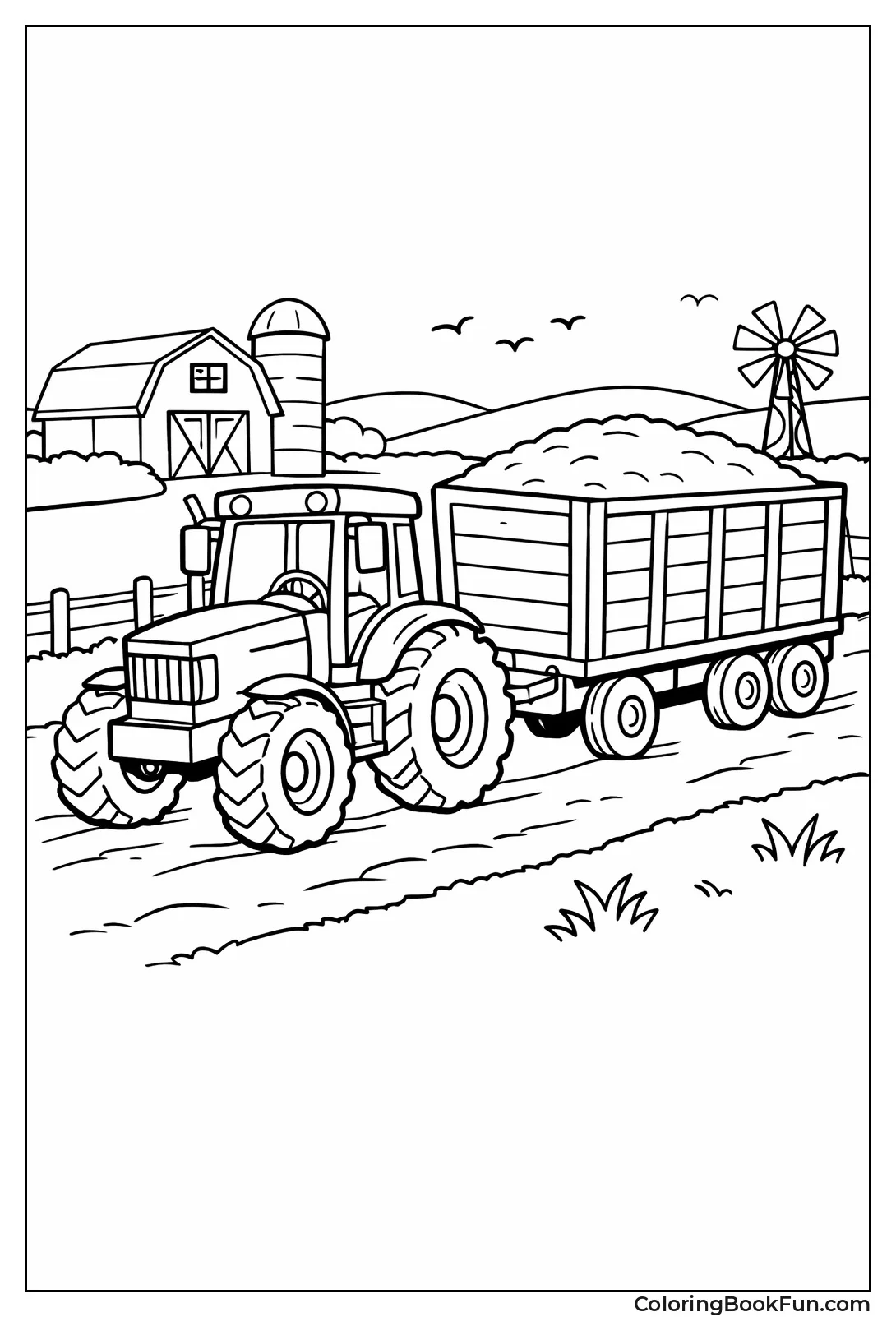 Tractor Towing Silage Wagon