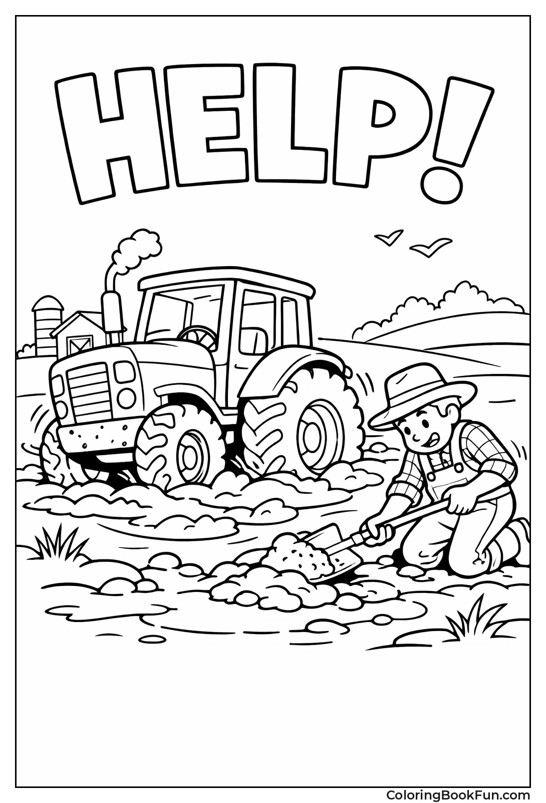 Tractor Stuck Deep Mud