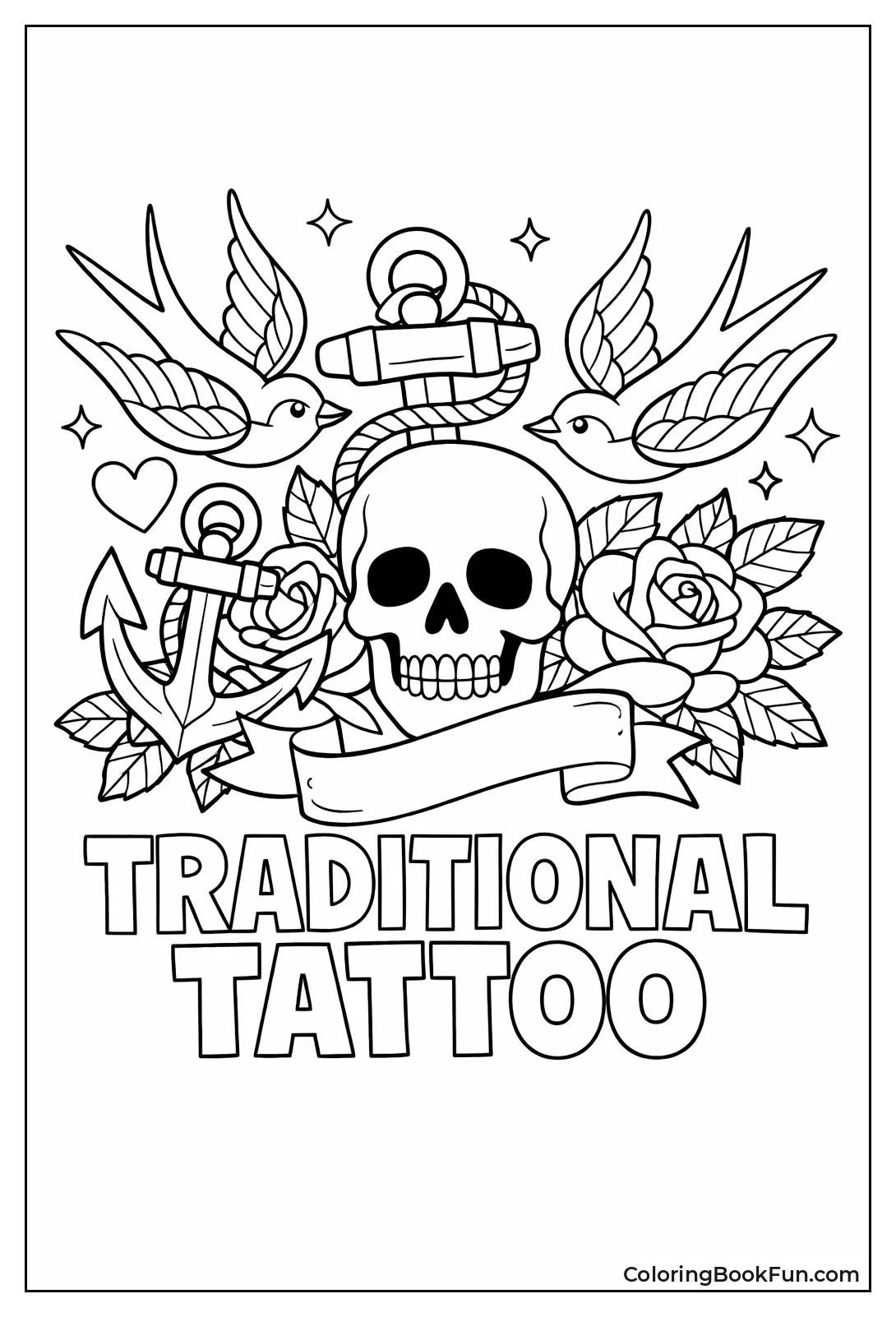 Classic Anchor Rose Tattoos