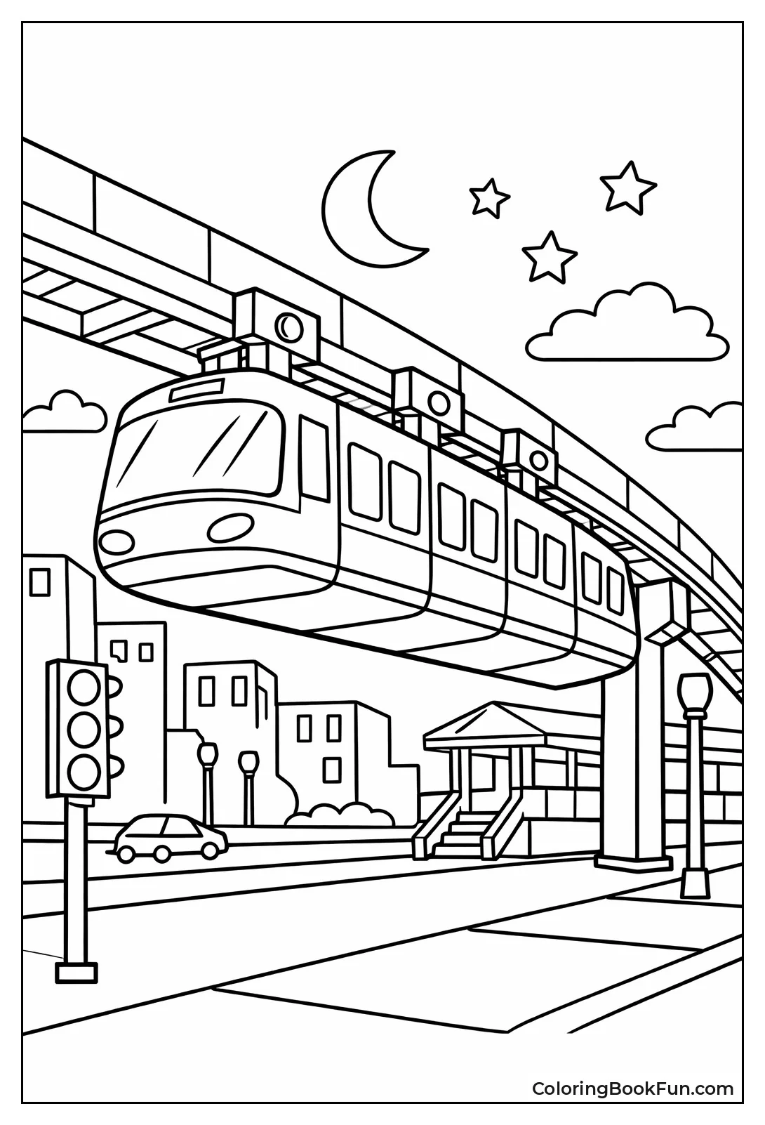 Monorail above City Streets