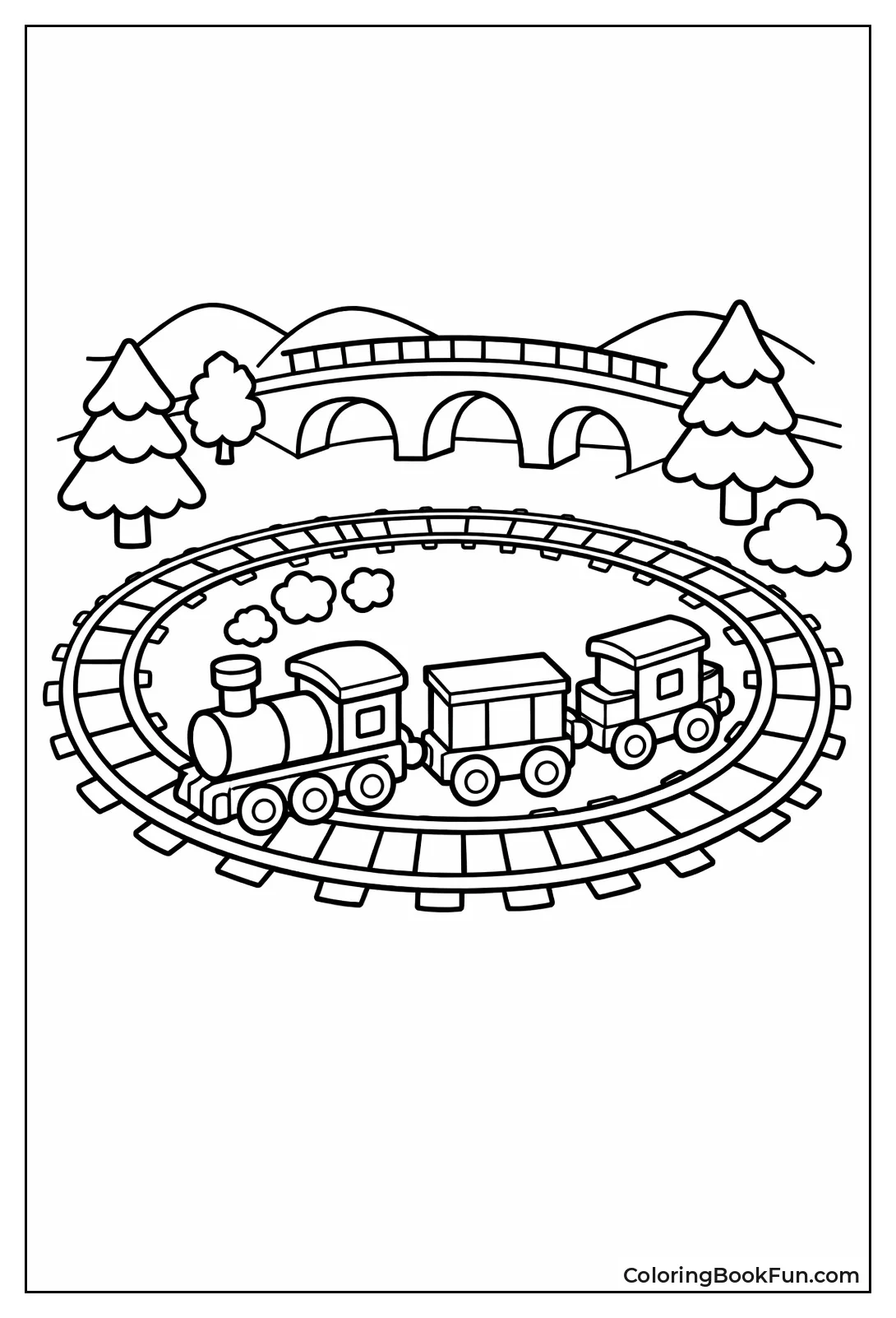 Wooden Toy Train Set