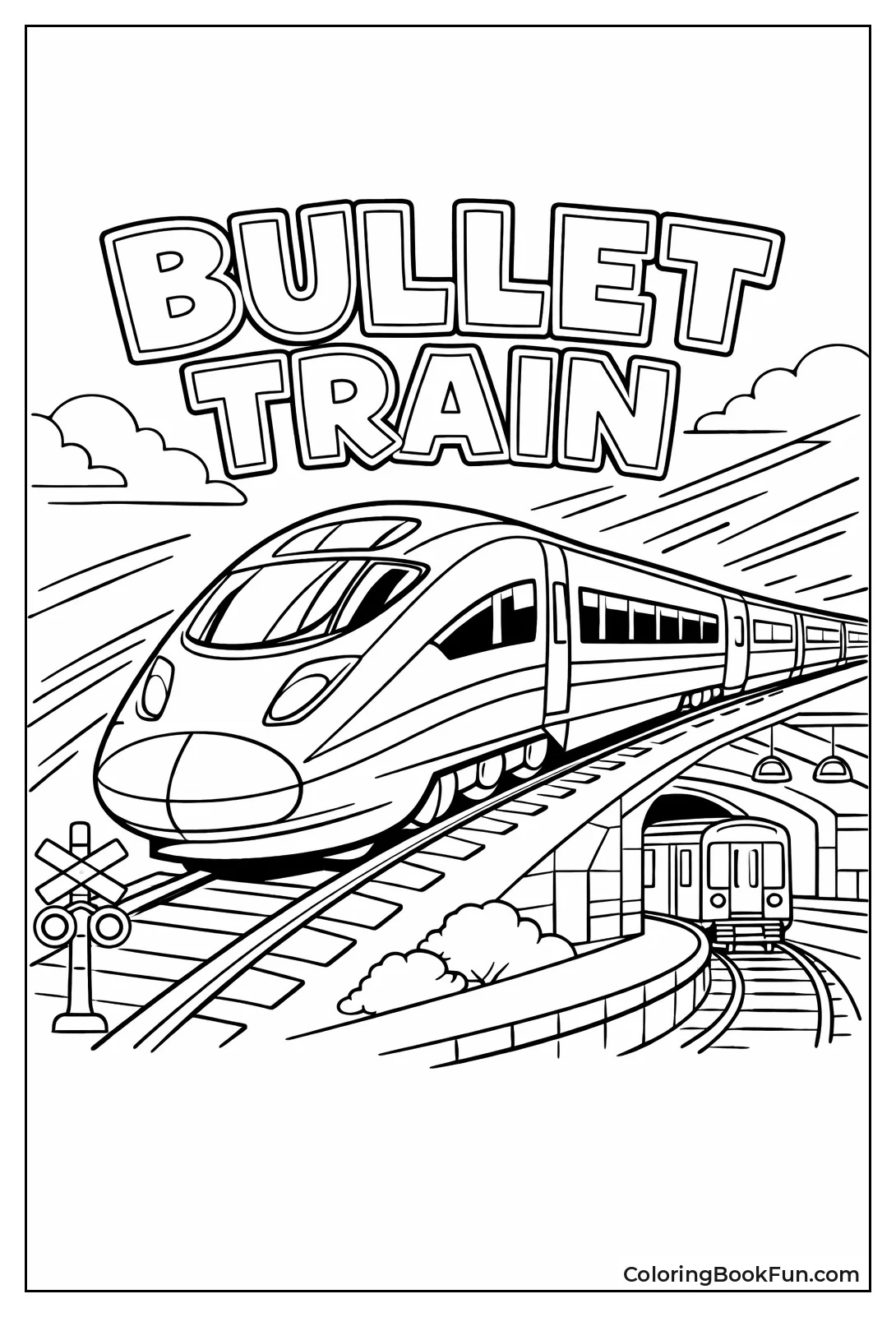Bullet Train Racing Forward