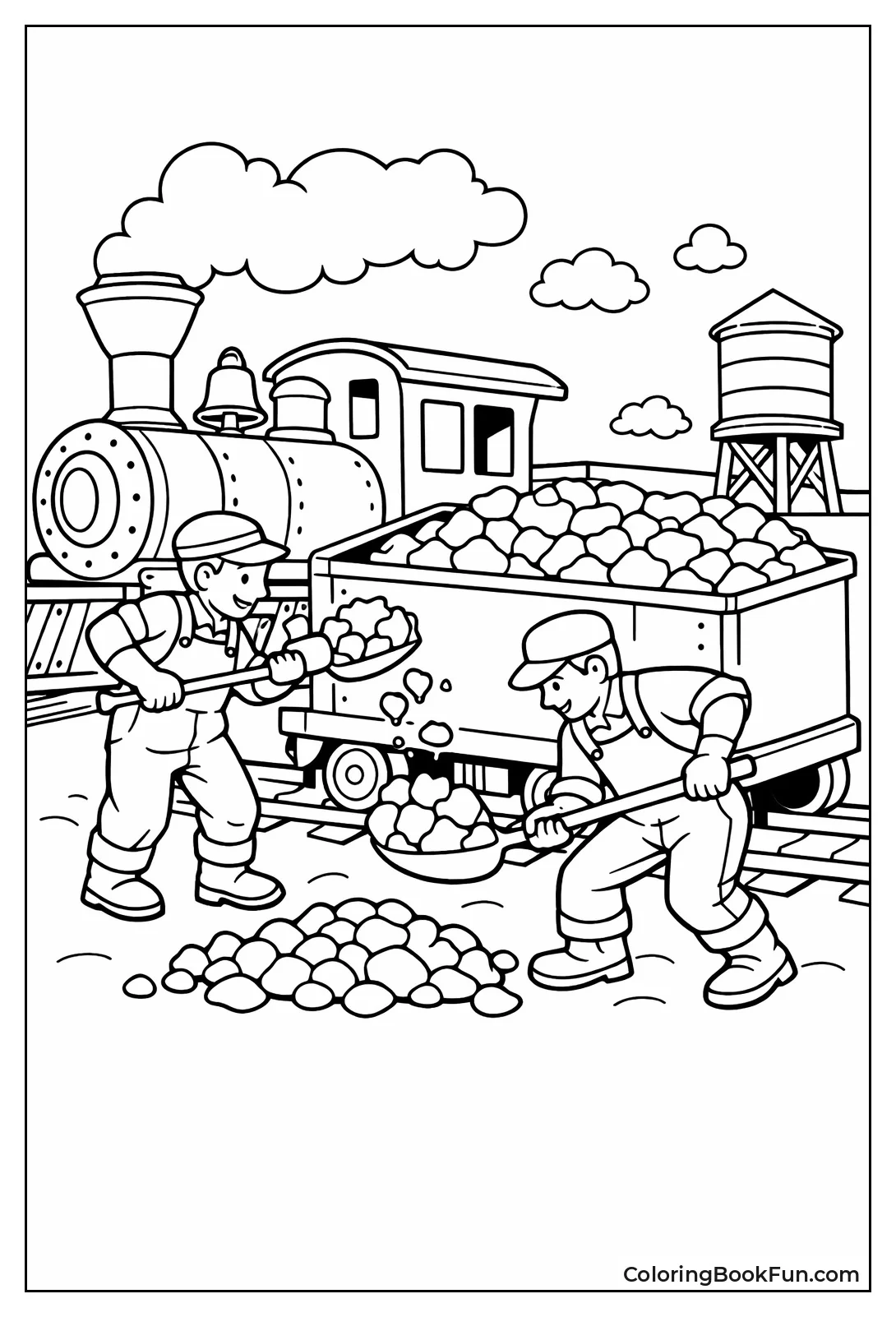 Workers Loading Coal Tender