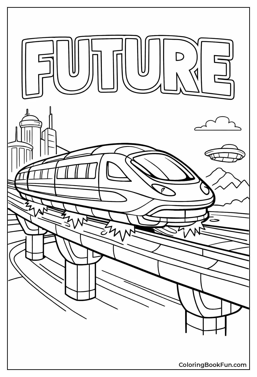 Maglev Train Hovering above Track