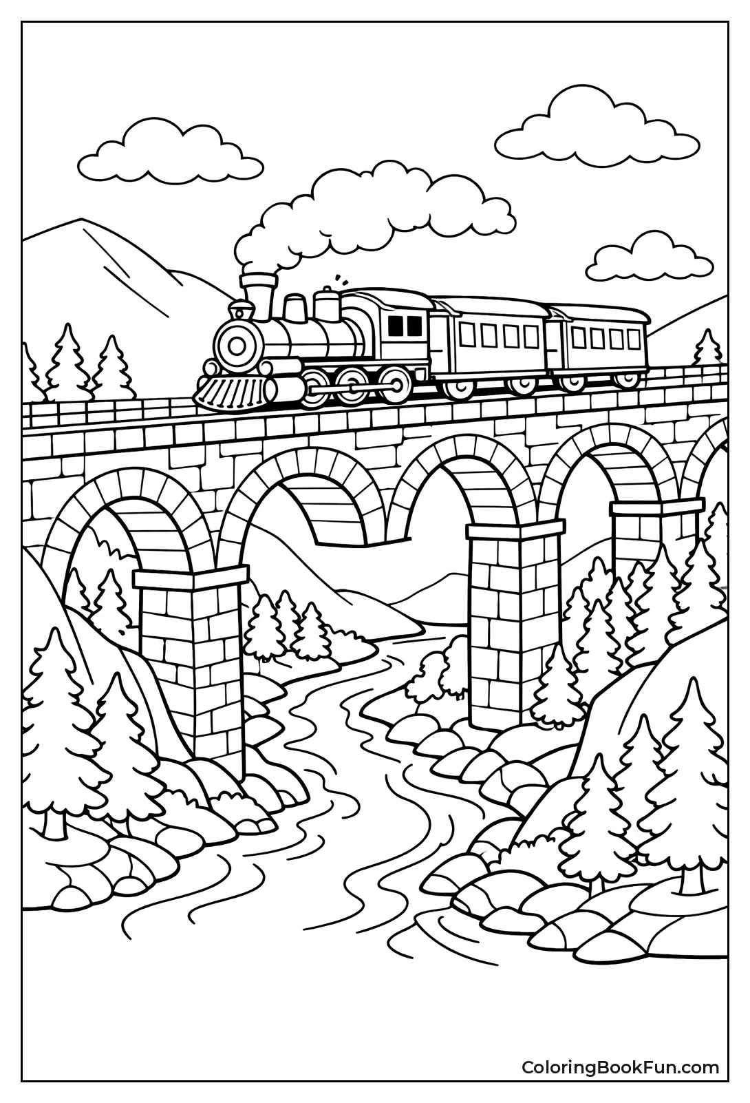 Steam Train on Viaduct