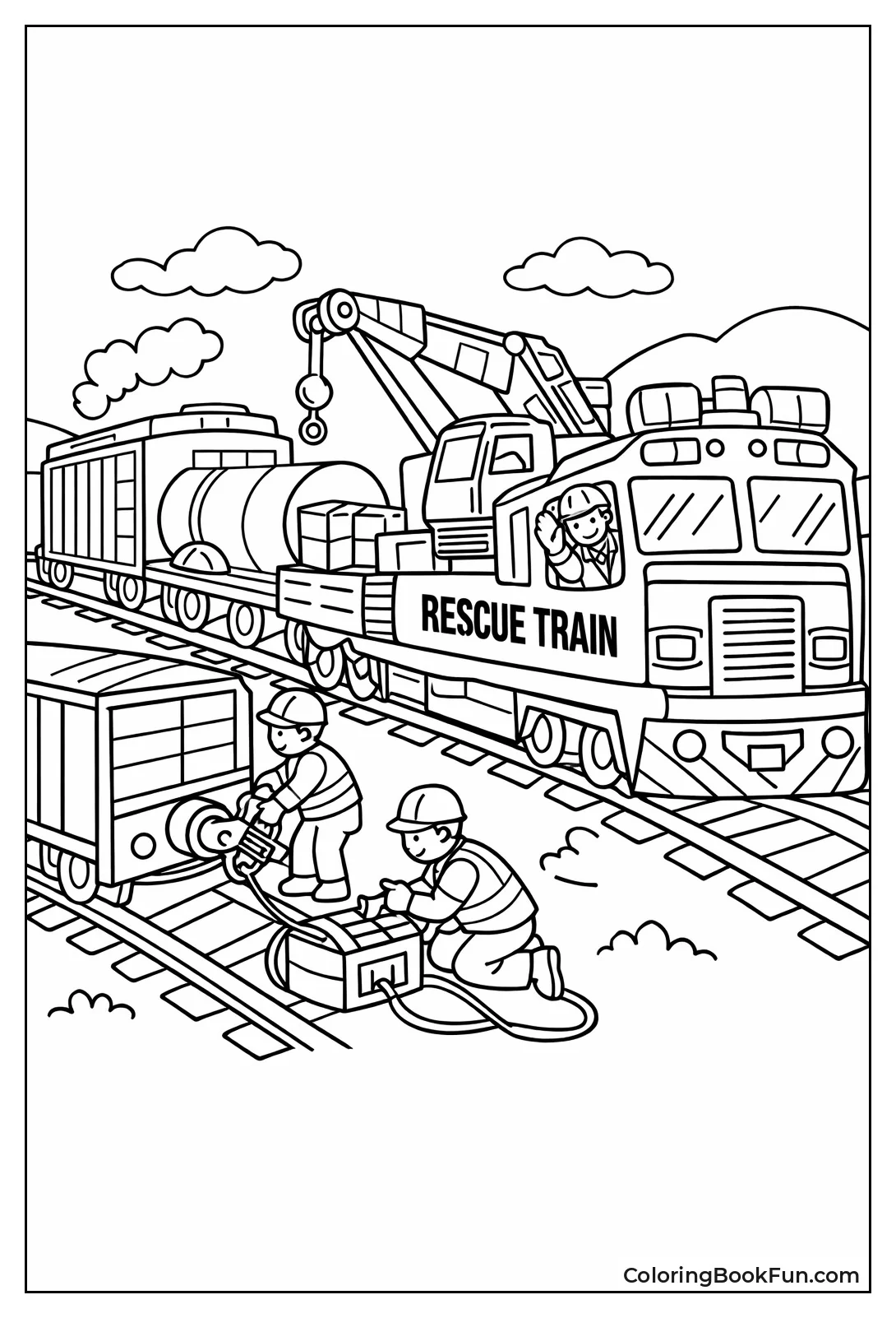 Rescue Train Helping Freight