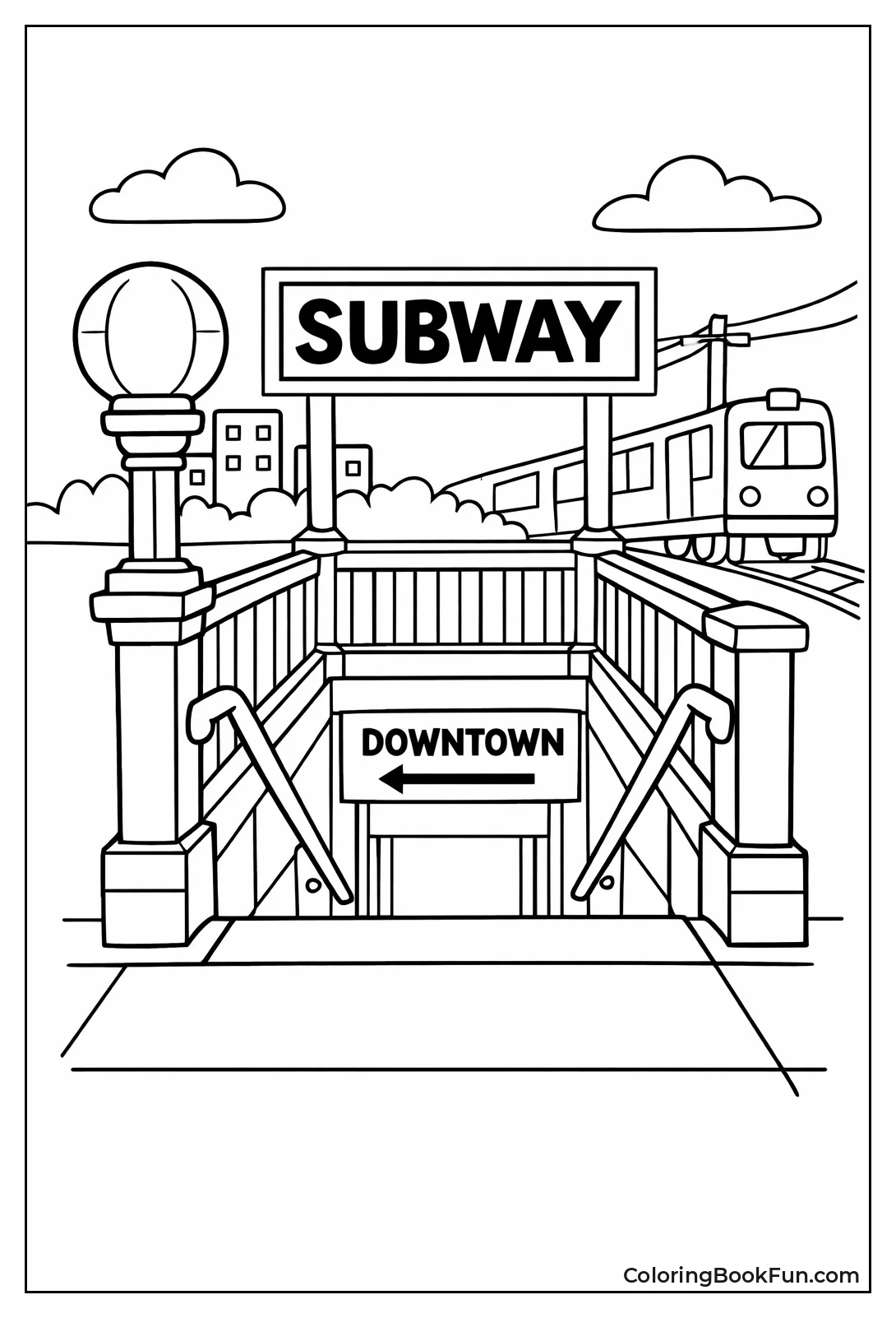 Subway Stairs with Globe Lamp