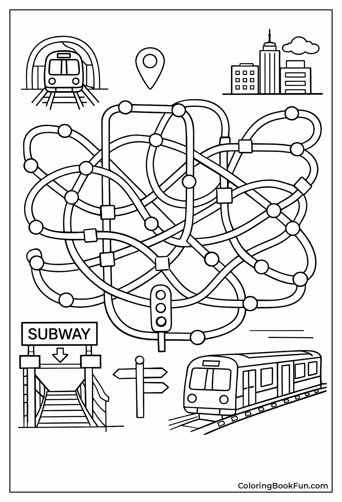 Colorful Subway Map Maze