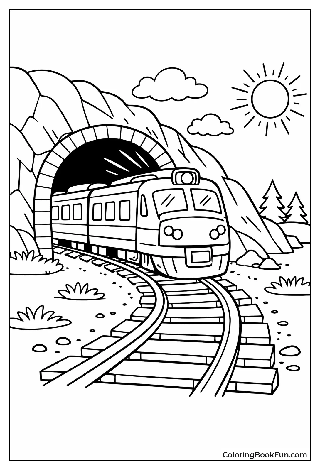 Train Bursting from Tunnel