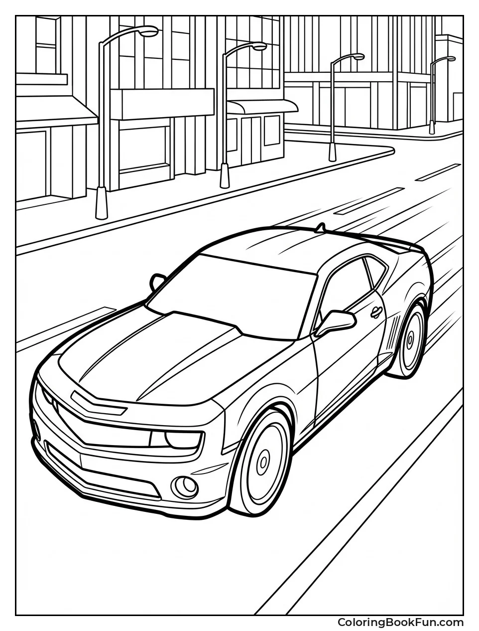 Bumblebee Races Yellow Camaro