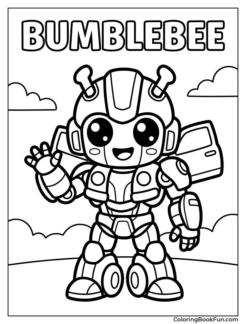 Chibi Bumblebee Waves Happily