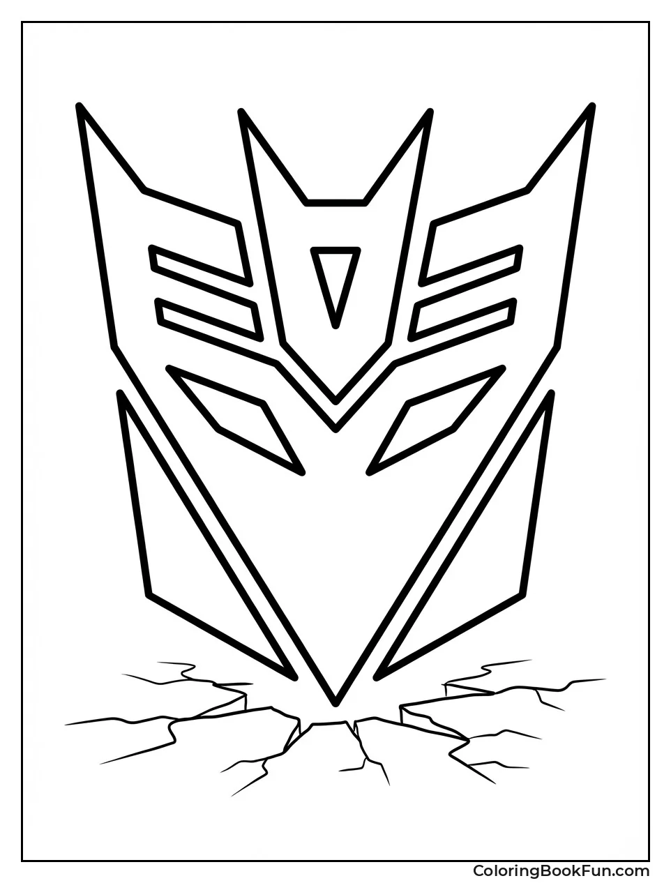 Bold Decepticon Insignia Symbol