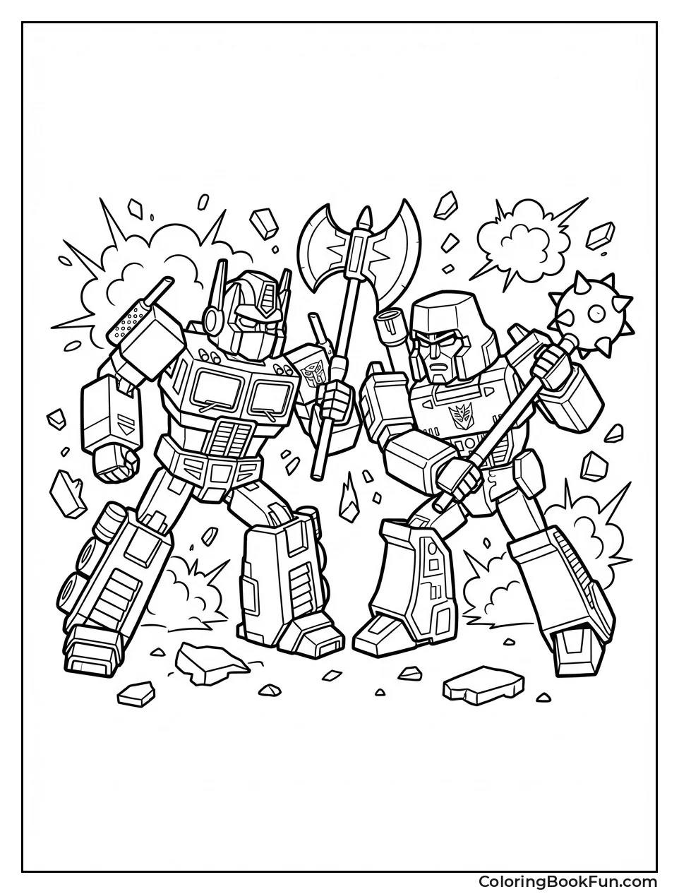 Optimus Battles Megatron Fiercely