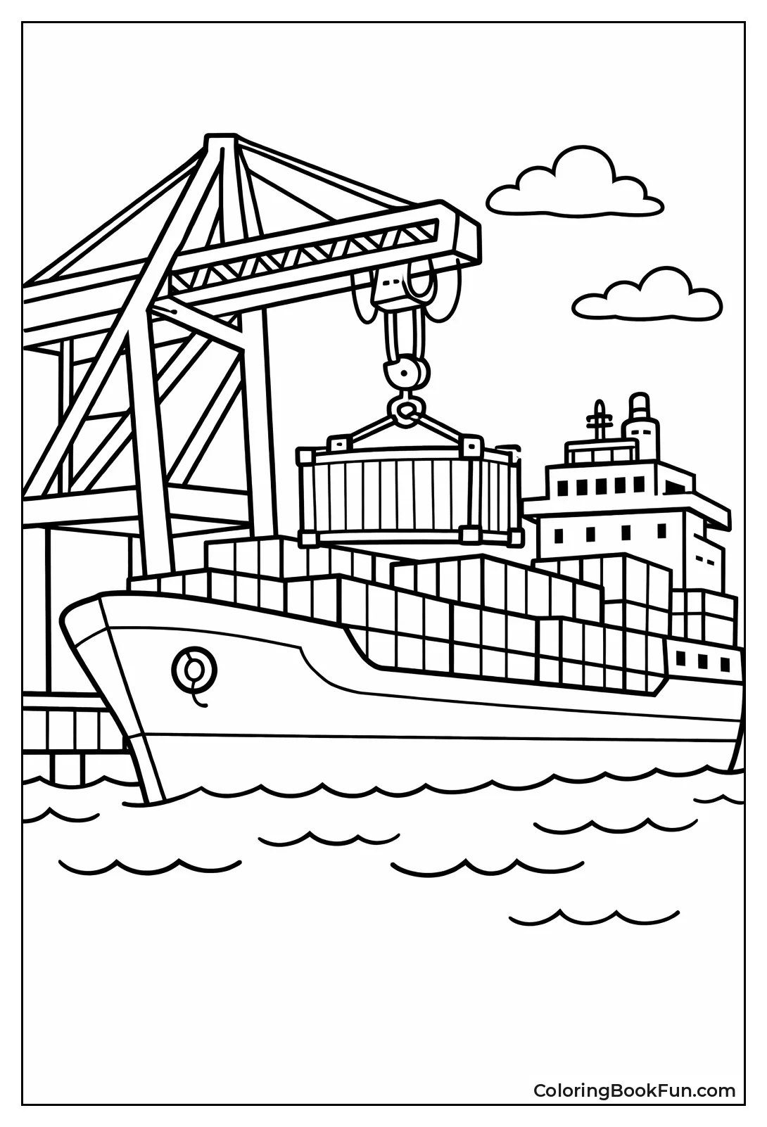 Crane Loads Cargo Ship