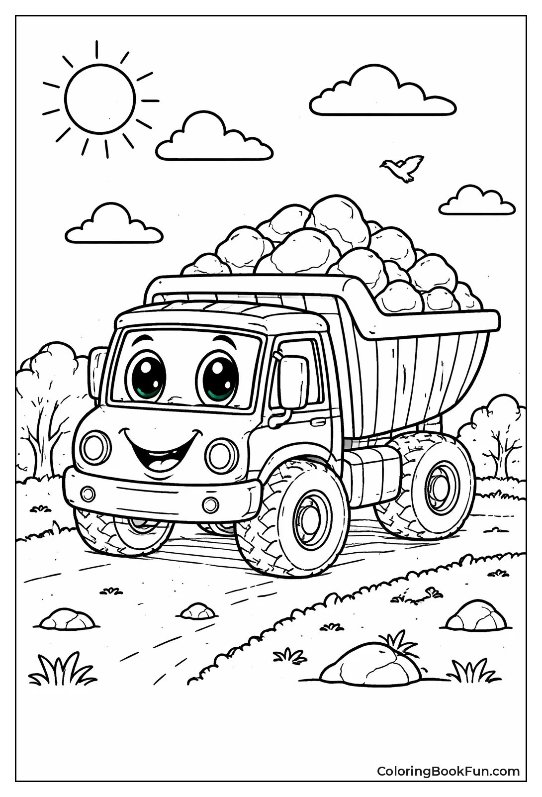 Cute Dump Truck Hauls Rocks