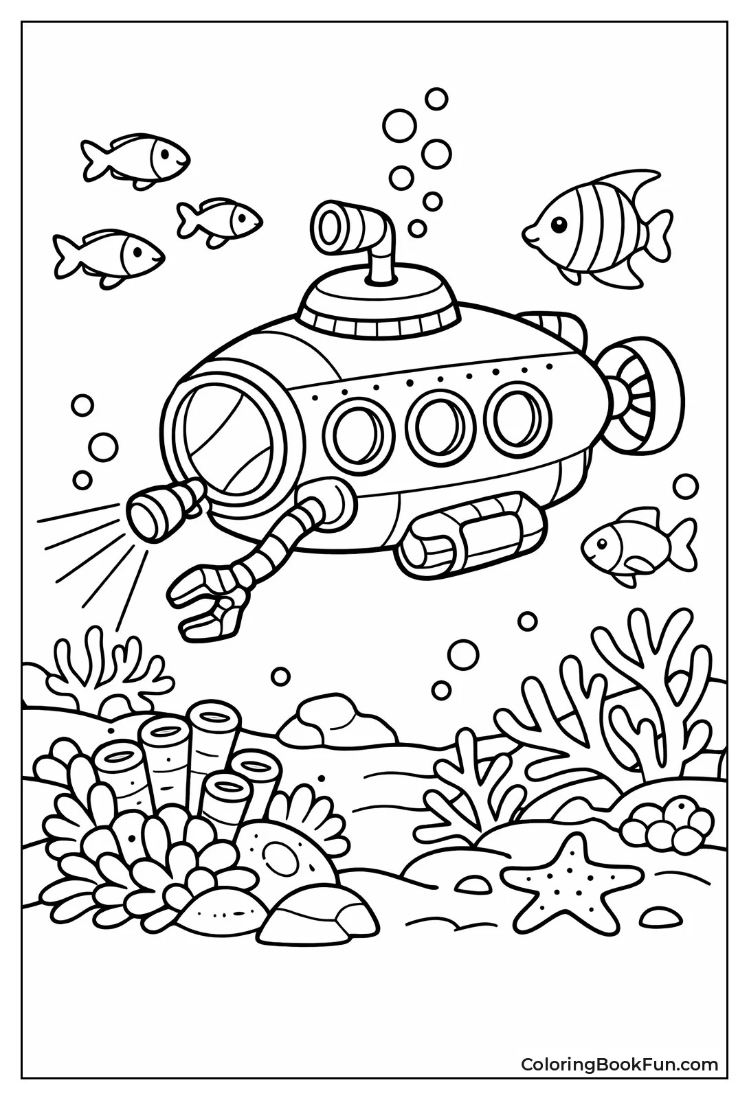 Submarine Explores Deep Reef