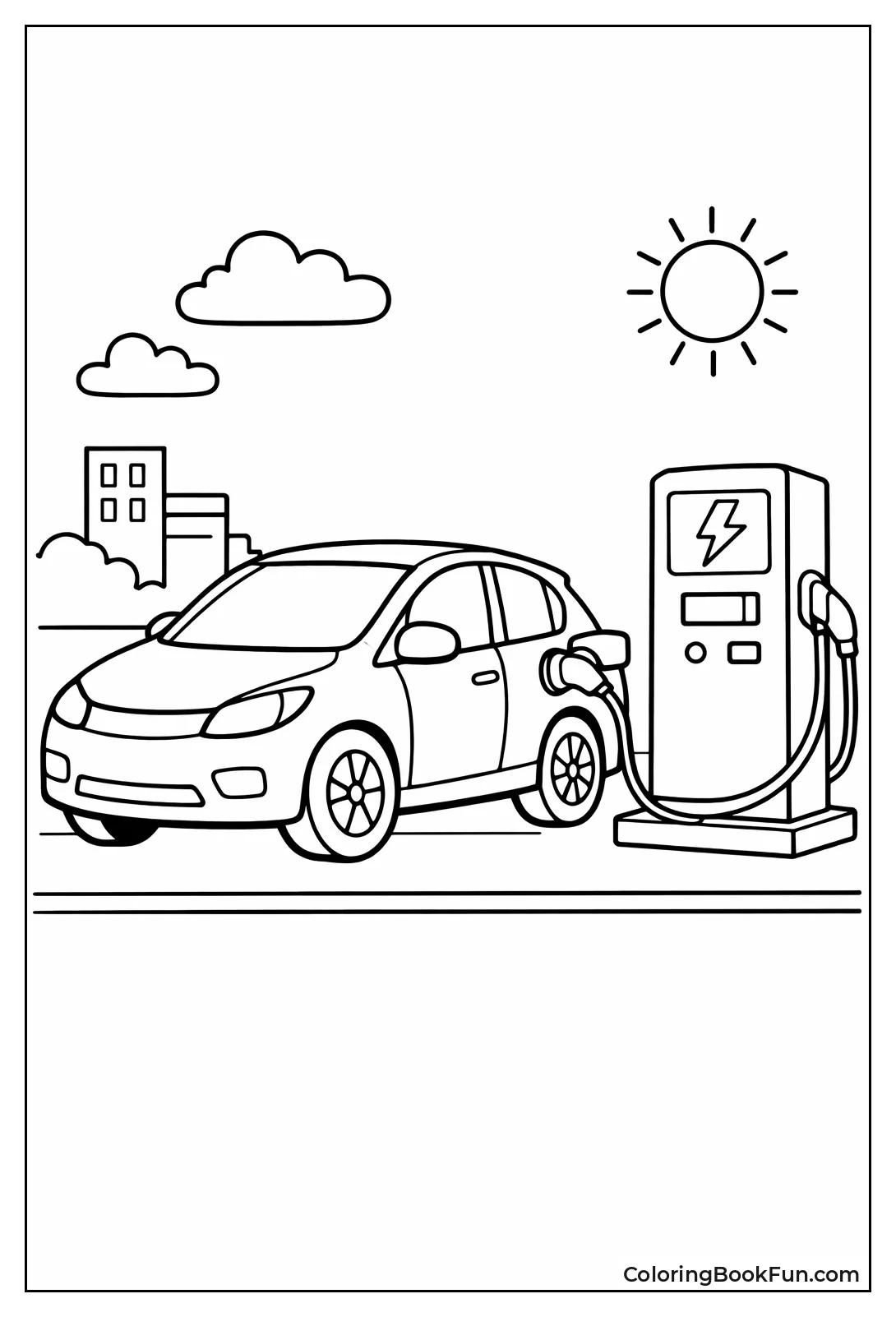 Electric Car Charges Station
